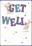 Bringing a sense of playful optimism and heartfelt comfort, this get well card design feels right at home in Nunhead's vibrant community. Two adorable characters-a huggable bear and an energetic puppy-seem to spring from the page, joyfully balancing the large, colourful letters of 'Get Well.' Text in indigo and teal pops against a soft cream background, the palette softly luminous like an early Nunhead morning. Sprinkles of stars in deep blues and purples twinkle around them, adding a whimsical touch reminiscent of the twilit skies above Nunhead Green. Each stroke in the bear's textured fur and the puppy's floppy ears hints at something tactile and embracing, calling to mind the plush comfort of a bouquet delivered to a loved one's Nunhead doorstep. The result is more than a greeting card; it's an emotional salve imbued with warmth, designed to lift the spirits of anyone in recovery or in need of encouragement. As you'd expect from a neighbourhood where caring comes naturally, the mood is one of hopefulness and gentle reassurance-a burst of kindness ready to accompany a handmade bouquet and brighten the recovery journey right here in Nunhead.
